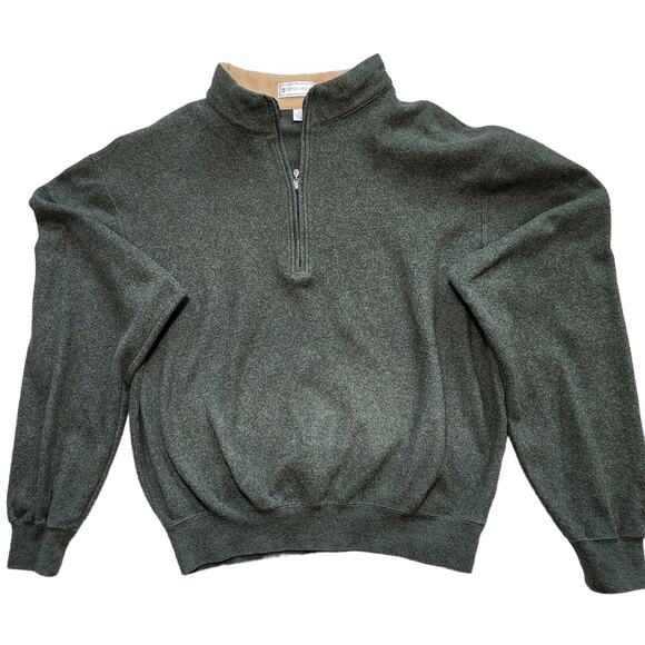 Peter Millar mens Cotton quarter zip pullover Green Size Small - Picture 1 of 3